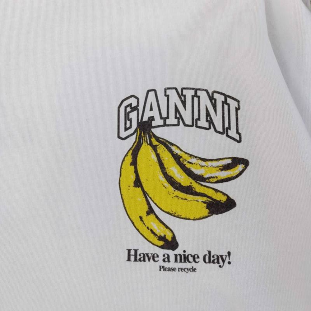Ganni White Long Sleeve with Banana Print - Picture 6 of 6